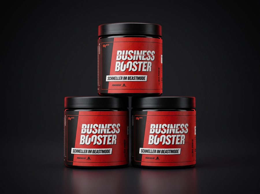 Drei Dosen Business Booster Red Power
