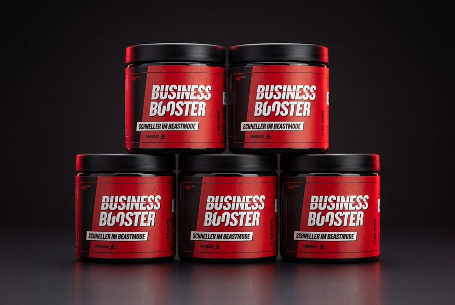 Fünf Dosen Business Booster Red Power